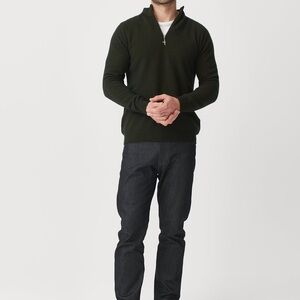 Untouched Wool Cassum Forest Green Half Zip Men’s Sweater